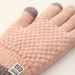 Men's Winter Cotton Gloves, Knitted Outdoor Cycling Touchscreen, Fleece-Lined, Thickened, Elderly Cold-Proof, Warm_voghion.com