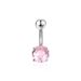 Piercing per ombelico in acciaio inossidabile, anello sexy con zircone a doppia testa, nuovo e transfrontaliero_voghion.com