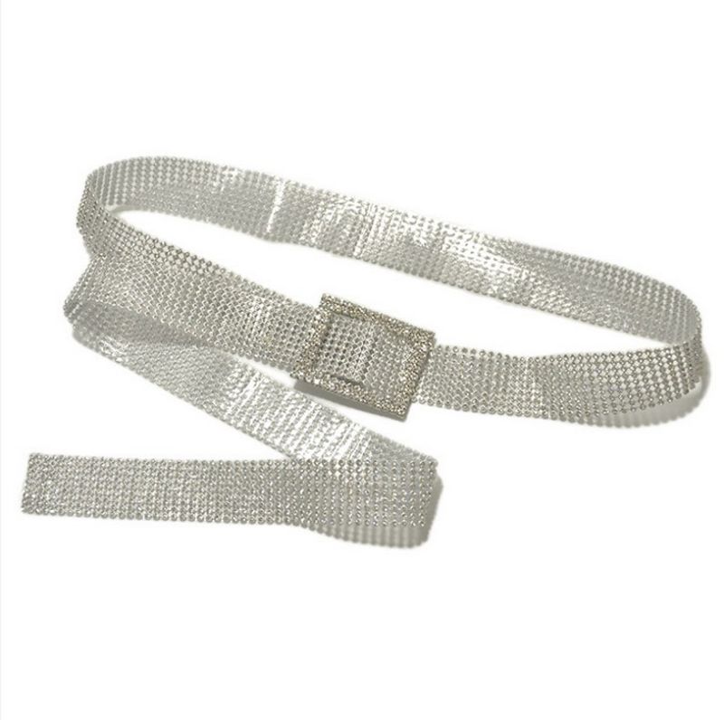 HOT Womens Fashion Belts 10 Rows Full Rhinestone Shiny Waistband Casual Party Dress Belt Chain New_voghion.com