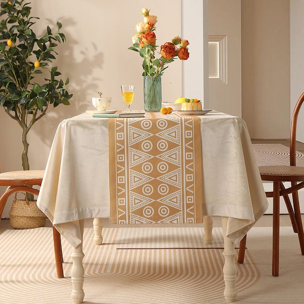 Runner da tavolo geometrico moderno - Tessuto in poliestere resistente, impermeabile e antiolio, elegante decorazione da pranzo per tavoli da 6 piedi/8 piedi_voghion.com