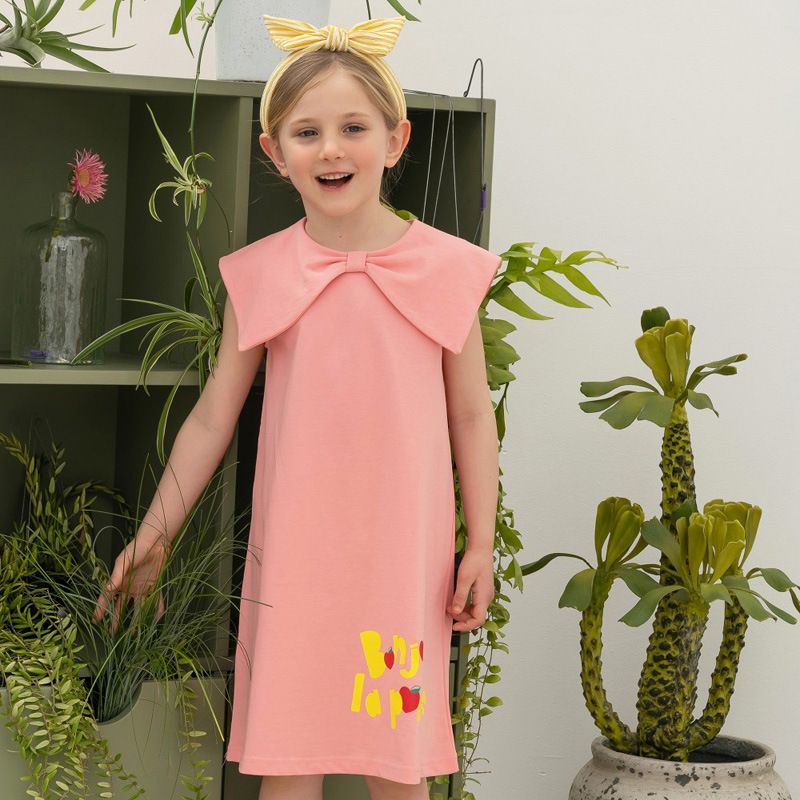 Vêtements pour enfants Été Nouvelle MLS Tendance Manches Courtes Mince Enfants Demi-Manches Filles Décontracté Dessin Animé Robe_voghion.com
