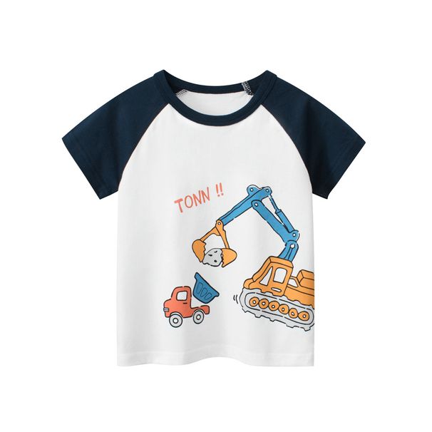 Maglietta a maniche corte per mamma e bambini, abbigliamento per bambini, top raglan con cartoni animati_voghion.com