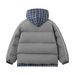 Men's Clothing Retro Two Piece Plaid Hooded Cotton Coat Thick Warm Loose Coat_voghion.com