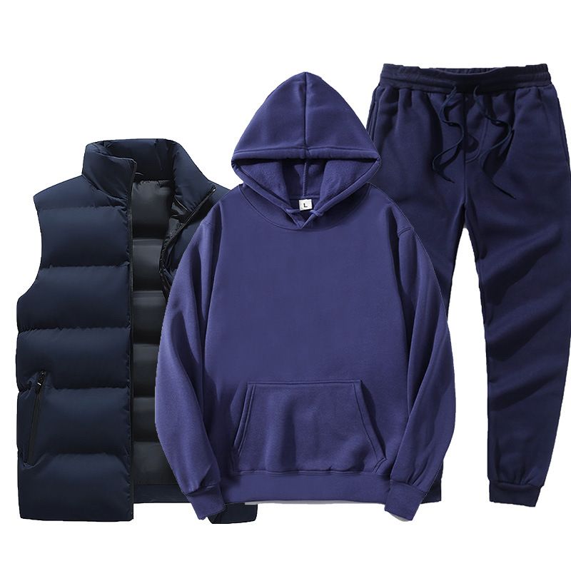 Herrkläder för herrtröja kostym tvådelad sportdräkt herr höst och vinter sport tröja hoodie kostym_voghion.com