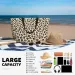 Leopard Print Large Waterproof Beach Women Sandproof Tote Pool Bag With Zipper And Pockets For Travel Vacation Gym_voghion.com