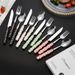 Stainless Steel Ceramic Pearl Handle Cutlery Dessert Spoon Set Western Steak Knife Fork Gift Box_voghion.com