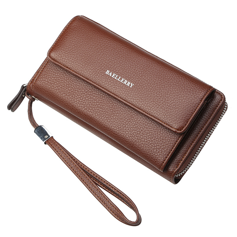 Men's wallet new baellerry business casual large capacity lychee pattern multi-card clutch_voghion.com