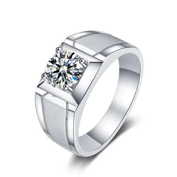 2023 New Moissanite Ring Men, Unique And Bold Matte Ring, Trendy Birthday Gift For Boyfriend_voghion.com