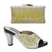 High heels round head sandals iron diamond with the hand bag dinner bag external shoe bag matching_voghion.com