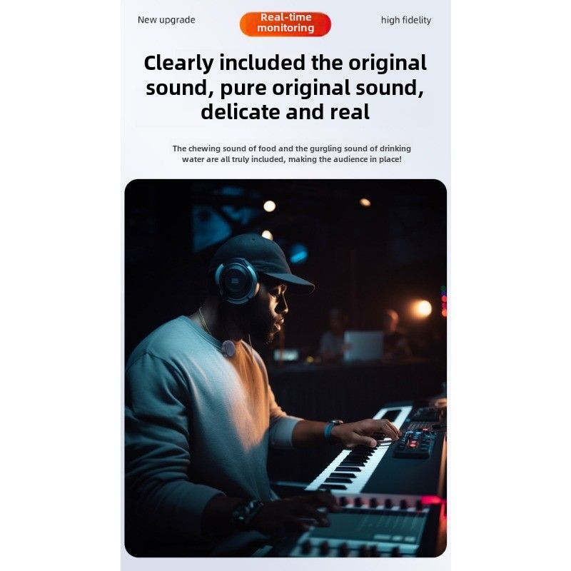 The new Q8 wireless lavalier microphone, a professional digital display noise reduction with built-in reverb for live broadcast_voghion.com