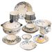 Set di stoviglie di lusso di alta qualità, con motivo floreale blu e bianco, per la casa, ciotola e piatto singoli opzionali_voghion.com