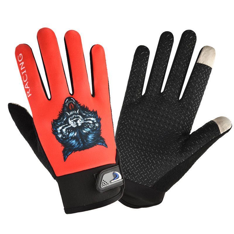 Printed cycling gloves for men s driving anti slip thin all finger mountain climbing sports fitness spring and Hunting Tactical Knife_voghion.com