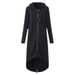 Men's Fleece-Lined Hooded Zip-Up Long Coat – Warm Layering Jacket (Black/Dark Gray, S-XXXXXL)_voghion.com
