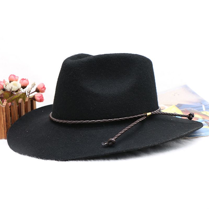 Gyapjú cowboy kalap, masnis, jazz cilinder, férfi őszi és téli kalap_voghion.com