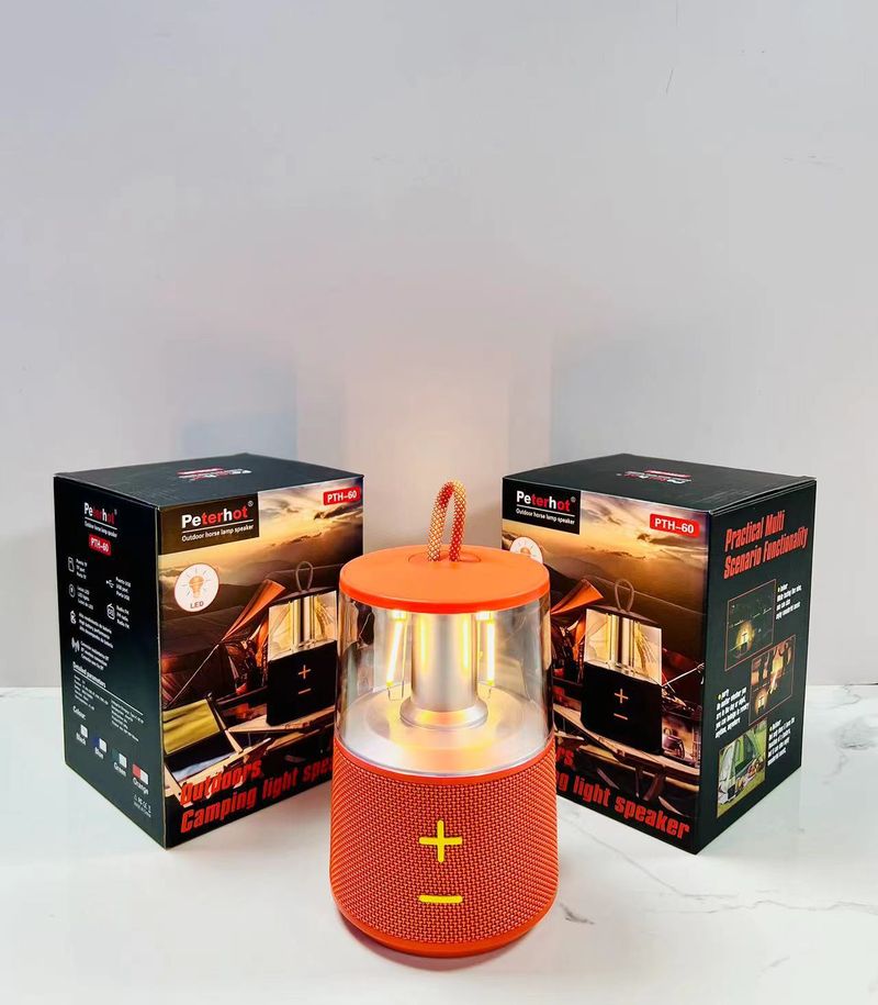 Neu PTH-60 Outdoor Camping Licht Bluetooth Lautsprecher Bass Kanone Home Desktop Multi funktionale LED Schreibtisch Lampe Sound System_voghion.com