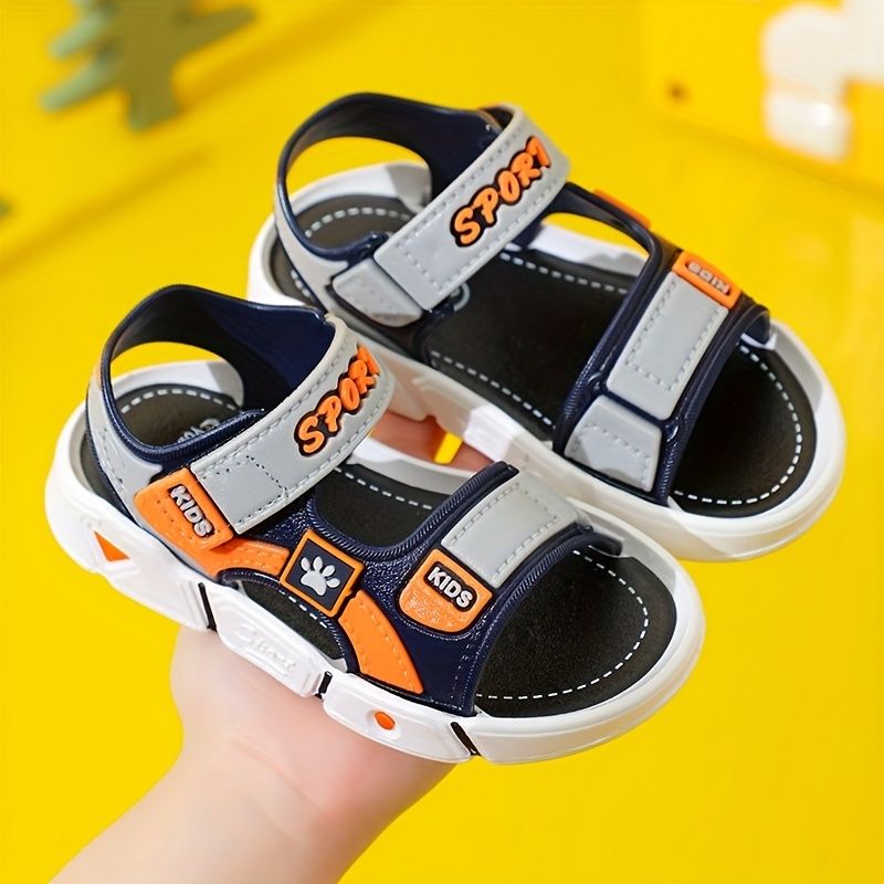 Bezaubernde, atmungsaktive Sandalen mit offener Spitze für Unisex-Kinder, bequeme, rutschfeste, lässige Schuhe mit Klettverschluss für Jungen und Mädchen_voghion.com