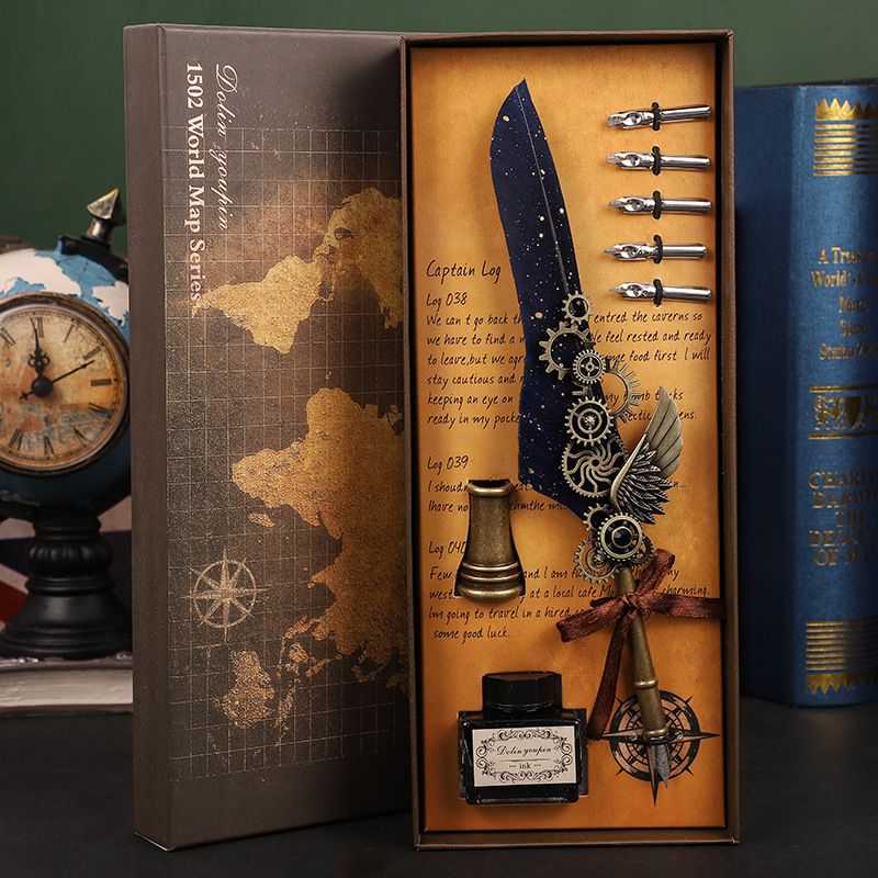 Set de stilouri cu pixă de aur pentru stropire Set de pixuri mecanice cu pixă pix pentru pixă pixă pix stil punk stilou pix în stil european_voghion.com