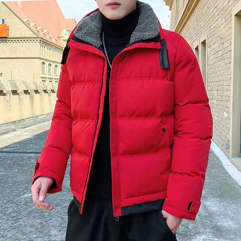 Cappotto in cotone per abbigliamento da uomo, cappotto in cotone ispessito, tendenza della moda, versatile cappotto in cotone ricamato con colletto rialzato, taglie forti_voghion.com