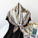 New 90 Silk with Blossoming Wealth Splicing Color Contrast Design Thin Square Scarf Lightweight, Breathable, Sunscreen,_voghion.com