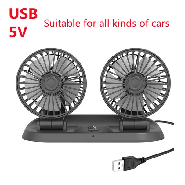 12V 24V Car Electric Fan Two Speed Control Cooler Auto Air Cooling 360 Degree Adjustable Car Air Conditioner Wind-enhanced Fans_voghion.com