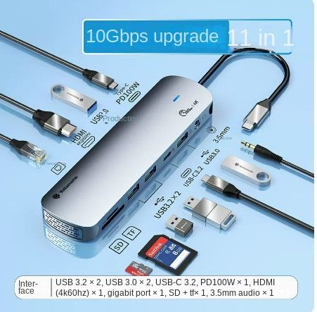 USB3.0 multi-port docking station typec docking station usb hub_voghion.com