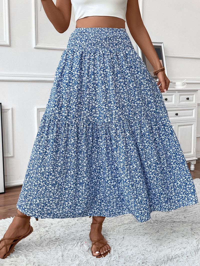 Gonna lunga a tre strati con giunture floreali, di alta qualità, da donna_voghion.com