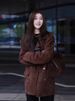 2024 New Melad Small Style Mid-Length Brown Suede Sheepskin Thick Coat For Women Autumn Winter_voghion.com
