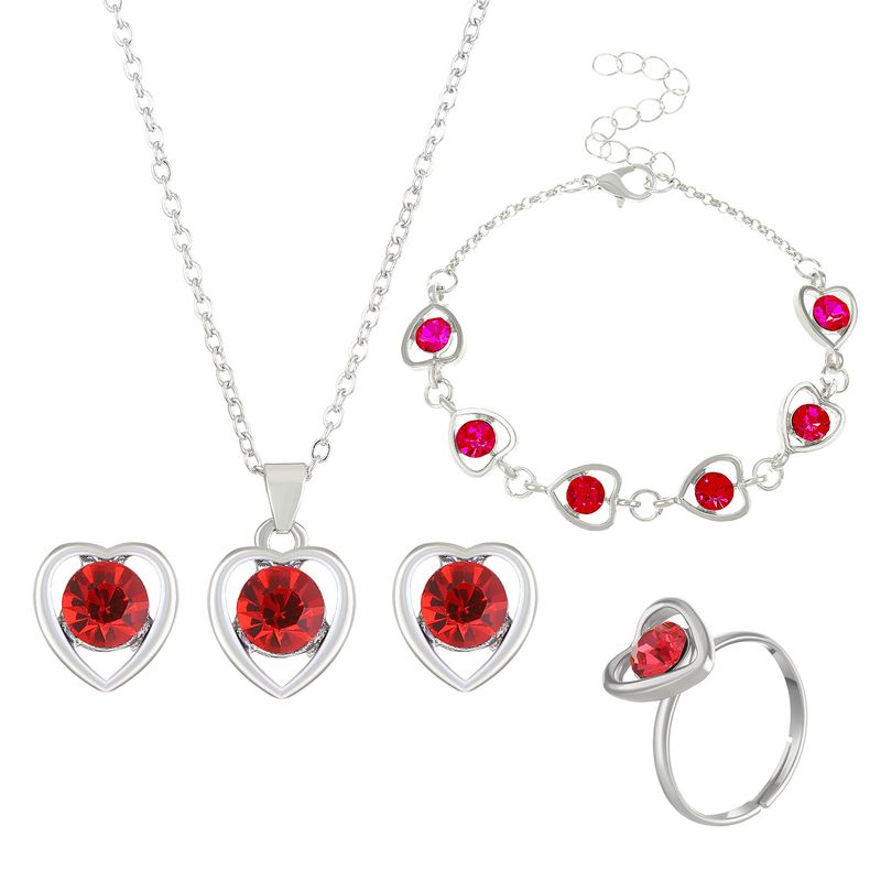 Heißer verkauf kristall herzförmigen schmuck set, frauen persönlichkeit, temperament, herz sprache halskette, ohrringe,_voghion.com