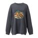 Christmas Women's clothing New velvet off-shoulder sweatshirt Thanksgiving pumpkin print off-shoulder round neck sweatshirt long-sleeved T-shirt_voghion.com