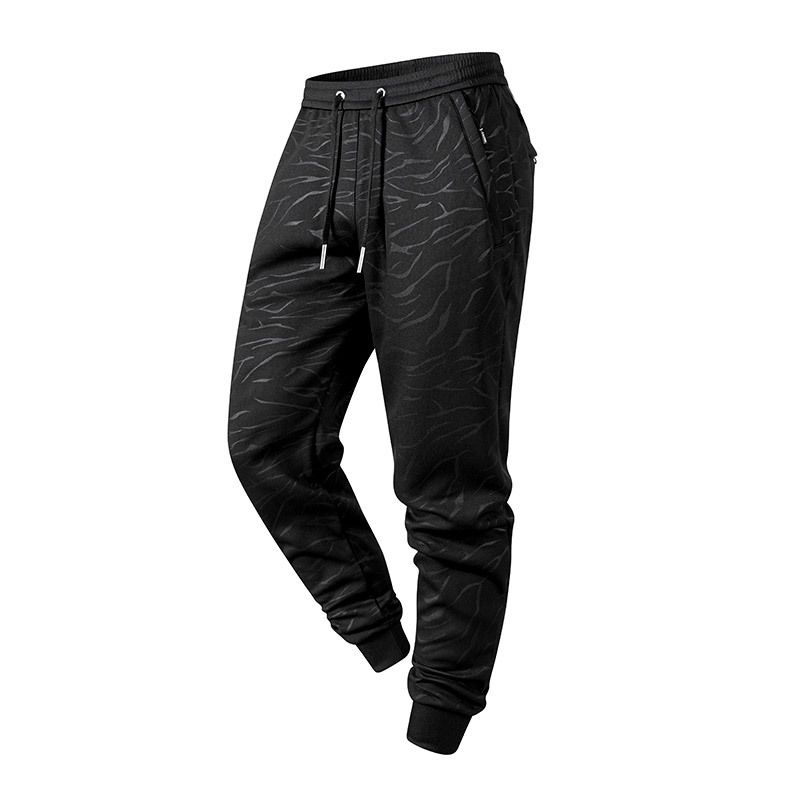 Men's High-Waisted Jogger Pants With Ribbed Cuffs - Stretch Bamboo Fiber Trousers For Spring & Fall (Black, Gray)_voghion.com