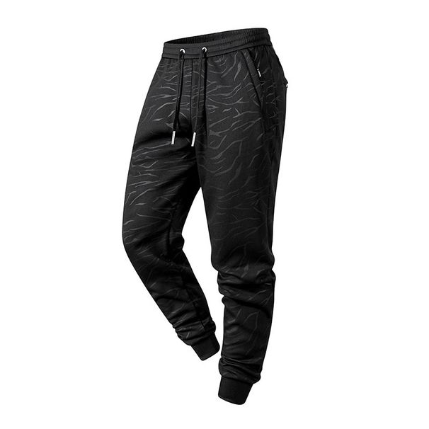 Men's High-Waisted Jogger Pants With Ribbed Cuffs - Stretch Bamboo Fiber Trousers For Spring & Fall (Black, Gray)_voghion.com