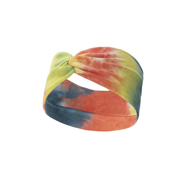 Moud Tie-Dye Sportband Yoga elastesche Band neie Stil geknüpft Kräiz breetbrëmmt Kappduch Kappschmuck_voghion.com