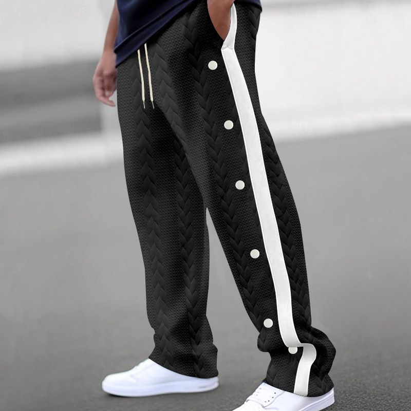 Men's Clothing Men's Fashionable Jacquard Button Casual Pants Thickened Four Seasons Trousers Trend_voghion.com