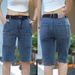 Men's Trendy Six-Pocket Denim Summer Outdoor Thin Versatile Mid-Length Cargo Shorts Loose Elastic 7_voghion.com