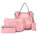 Bucket Bag Women's Bag Large Capacity Crocodile Pattern Ladies Handbag Four Piece Set Solid Color Shoulder Messenger Bag_voghion.com