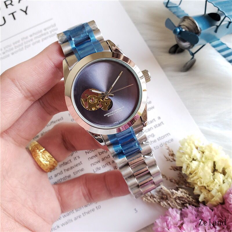 Mehanska votla popolnoma avtomatska moška ura 2023, zlat jekleni pas_voghion.com