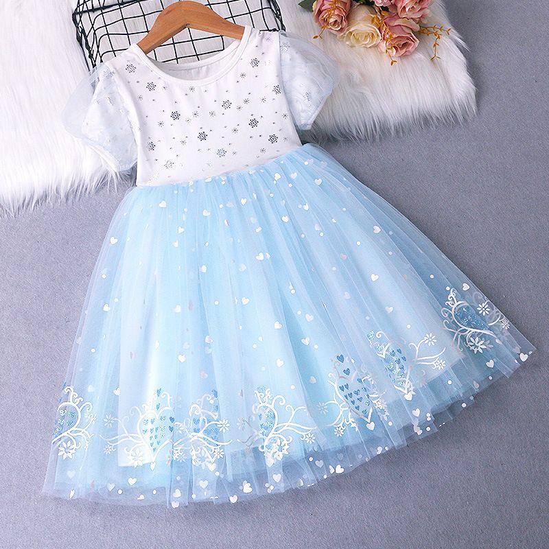 Kinderkleidung Prinzessinnenkleid für Mädchen Sommerkleid neu Frozen Kleid Geschenk zum Kindertag_voghion.com
