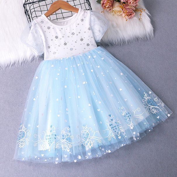 Kinderkleidung Prinzessinnenkleid für Mädchen Sommerkleid neu Frozen Kleid Geschenk zum Kindertag_voghion.com