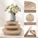 Suporte redondo de madeira maciça para vasos de flores, bandeja para artigos de higiene pessoal e ornamento de armazenamento de madeira_voghion.com