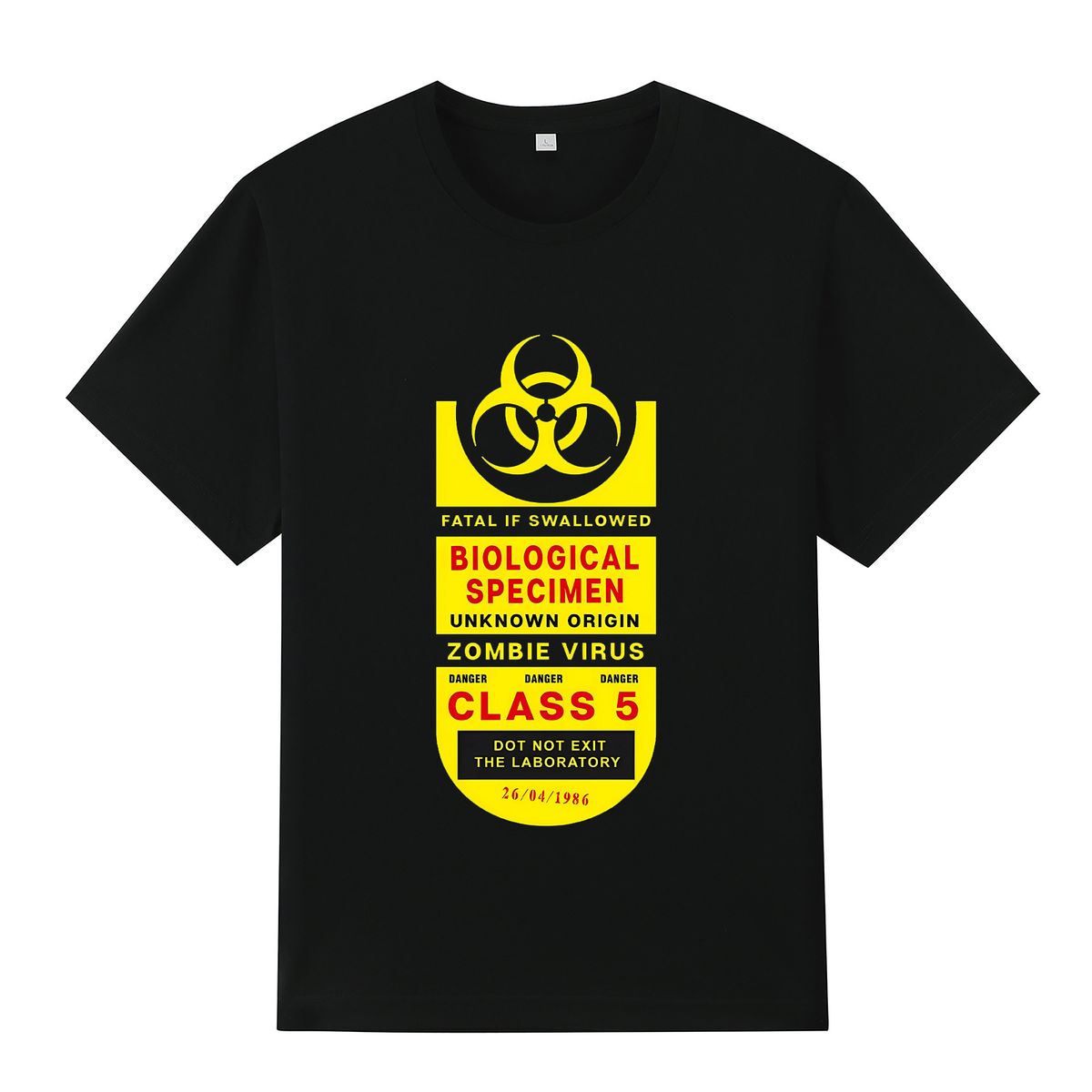 Vêtements pour hommes pollution, radiation nucléaire, eaux usées nucléaires, essais nucléaires, design créatif, col rond imprimé, t-shirt décontracté à manches courtes_voghion.com