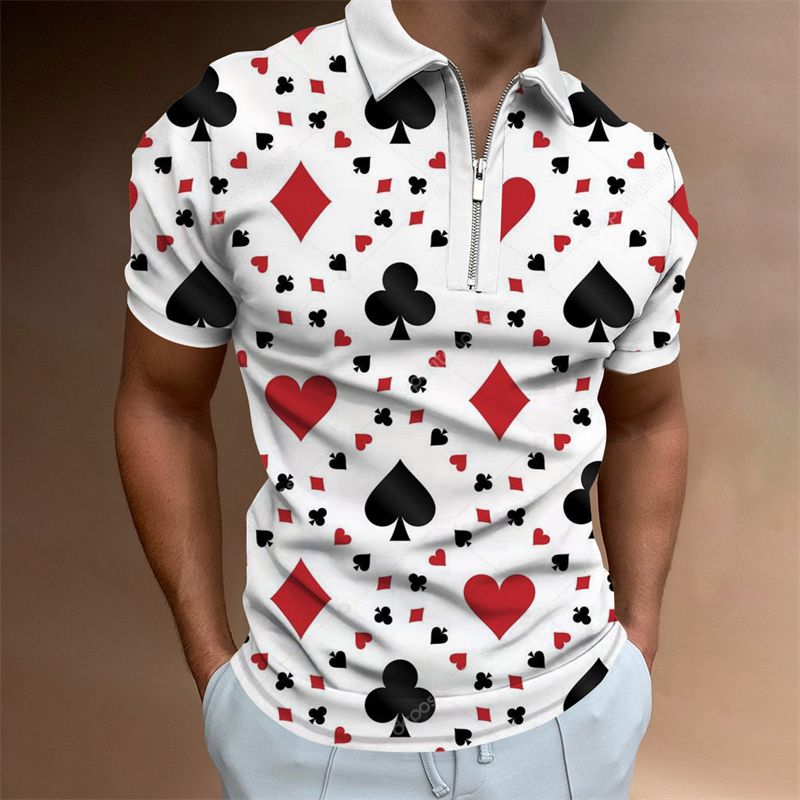 Camicie da golf da uomo in bianco e nero Novità casual Maglietta polo stampata 3d Maglietta grafica scozzese Maglietta a maniche lunghe alla moda_voghion.com