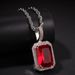 Men And Women's Jewelry Bold Geometric Square Pendant Necklace With Diamond Accents - Stainless Steel Twist Chain In Multiple Colors_voghion.com