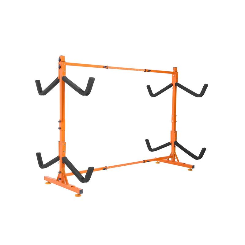VEVOR Freestanding Kayak Storage Rack, Kayak Stand For 4 Kayak Canoe Paddleboard, Heavy-duty Steel Kayak Hanger Holder With Padded Arms And Adjustable Width, 220LBS Max Load, For Indoor Outdoor Garage_voghion.com