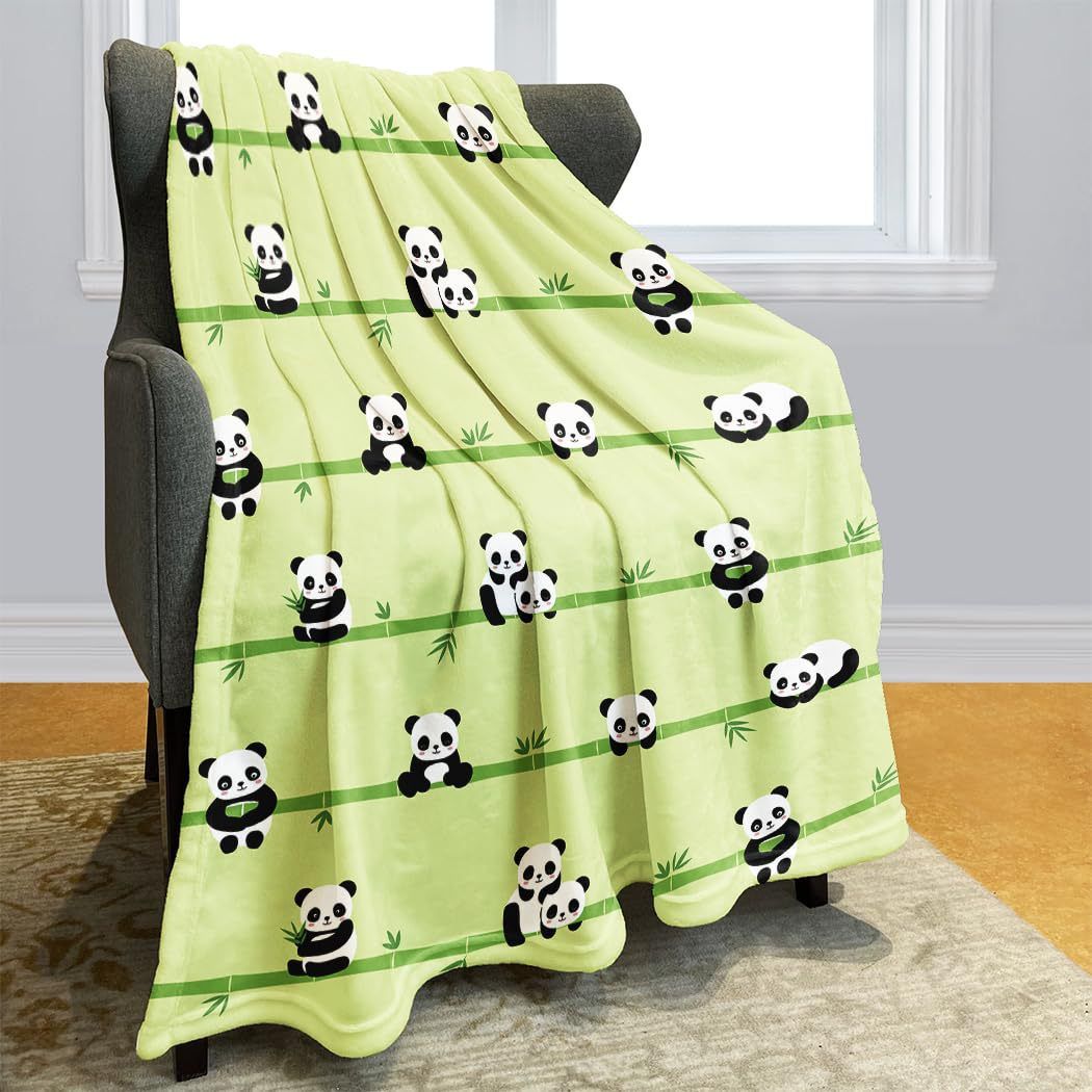 Coperta decorativa per divano e poltrona da letto con sfondo verde panda, super morbida e confortevole_voghion.com