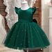 Kinderkleidung Mädchen Kleid Fliegender Ärmel Perlen Mesh Prinzessin Kleid Rückenfrei Bowknot Klavier Performance Kostüm_voghion.com