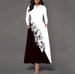 Women's Clothing Dress Women's Loose Long Sleeved Dress High Waist Large Size Pocket V Neck Long Dress Women_voghion.com