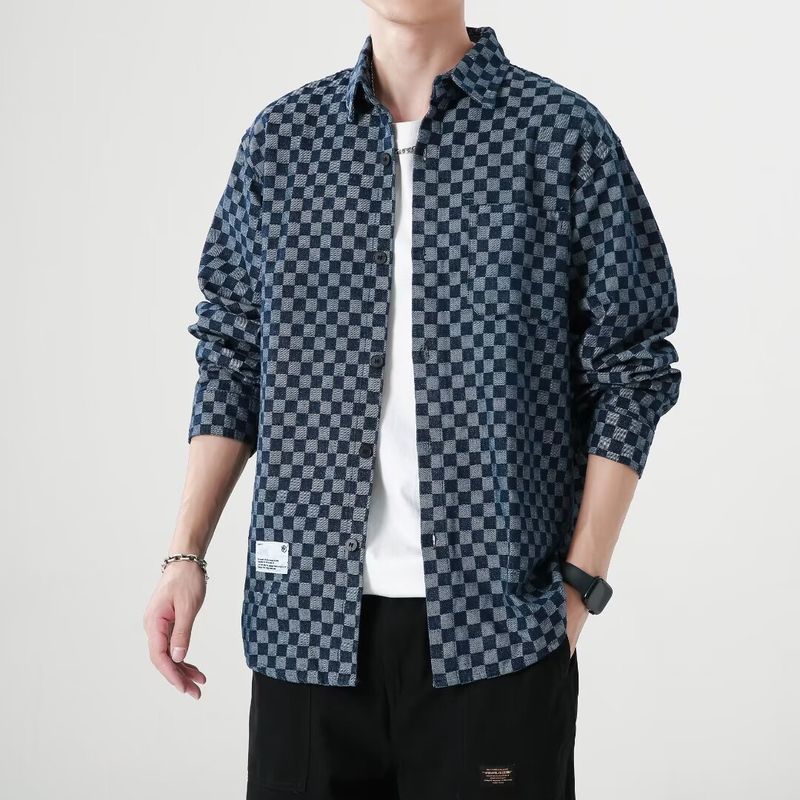 Men's Clothing Retro Fashion Couple Denim Jacket Lapel Top_voghion.com