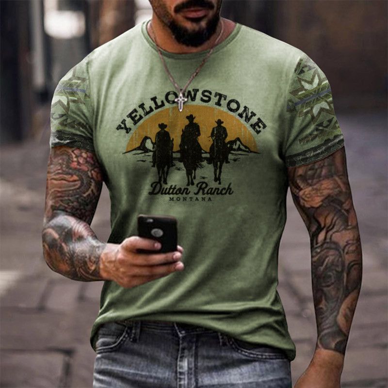 T-shirt à manches courtes, décontracté, ample, Style sportif, imprimé en 3D, tendance de rue, été 2023_voghion.com