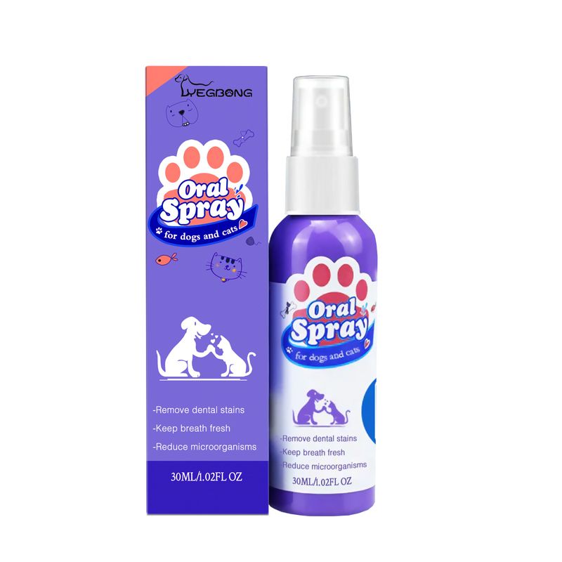 Spray de curățare a dinților pentru pisici și câini, îndepărtează petele de pe dinți și respirația urât mirositoare, împrospătează respirația, spray de îngrijire orală pentru animale de companie_voghion.com