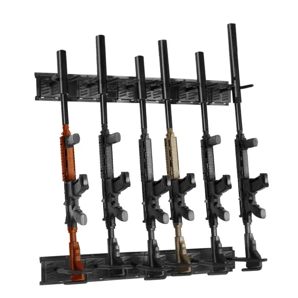 VEVOR Gun Rack, supporto da parete per fucili da interno, supporto verticale per fucili da caccia e fucili a 6 slot, supporto da parete per fucili in metallo resistente da 180 libbre con supporto morbido_voghion.com